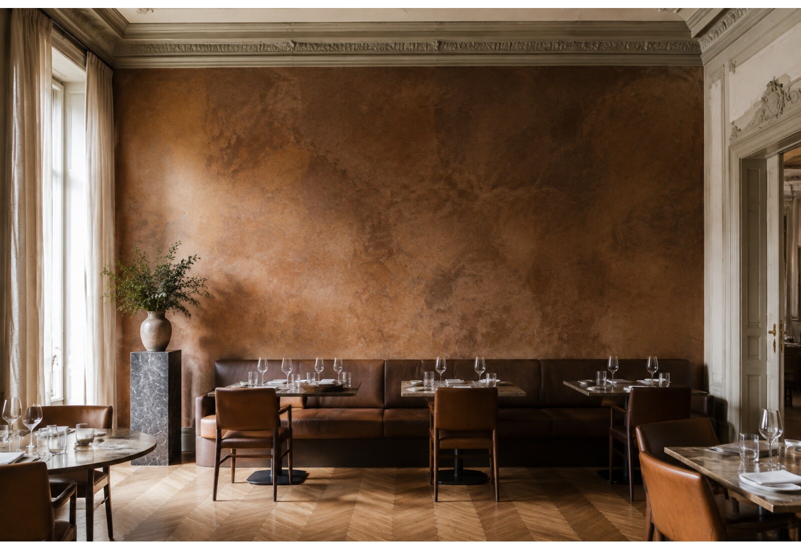 Locali commerciali: finiture decorative applicate a mano