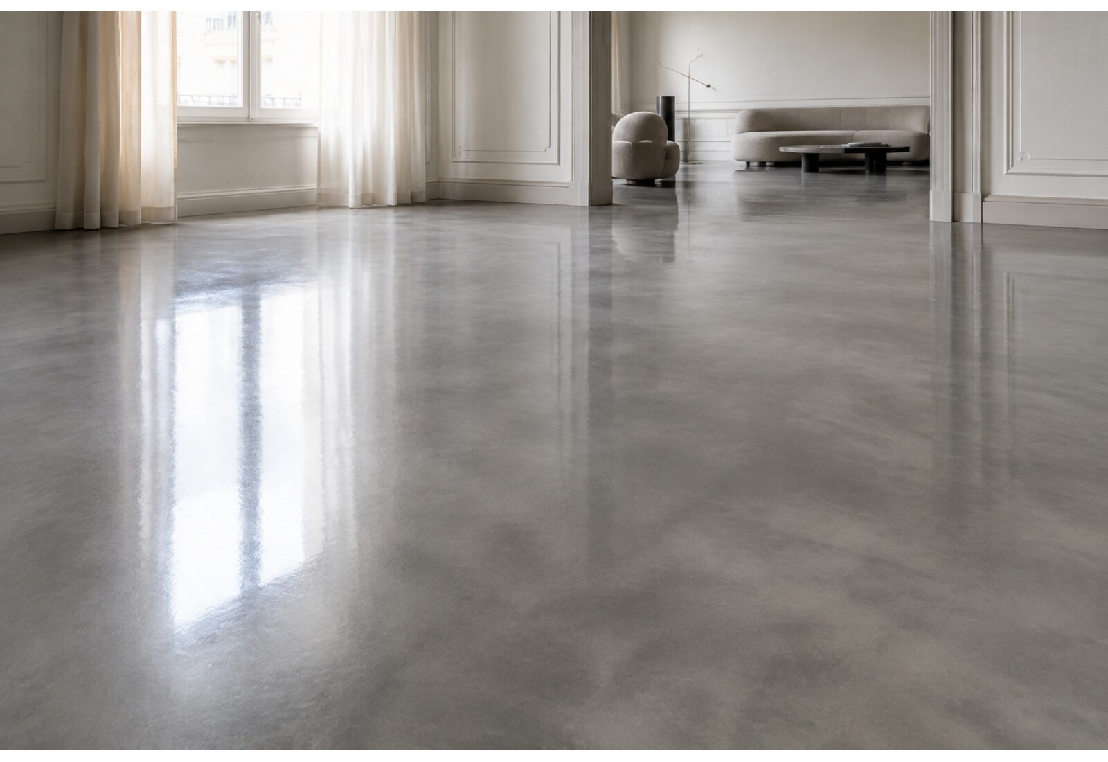 Resina decorativa applicato su una parete intera